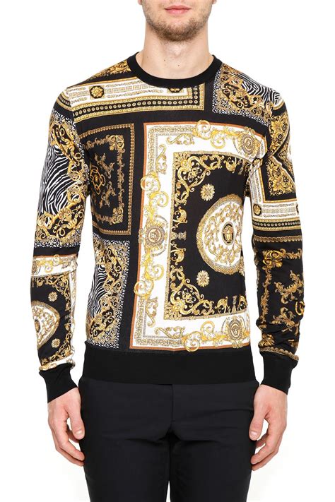 versace pullover weiß gold pink|versace jumper men's.